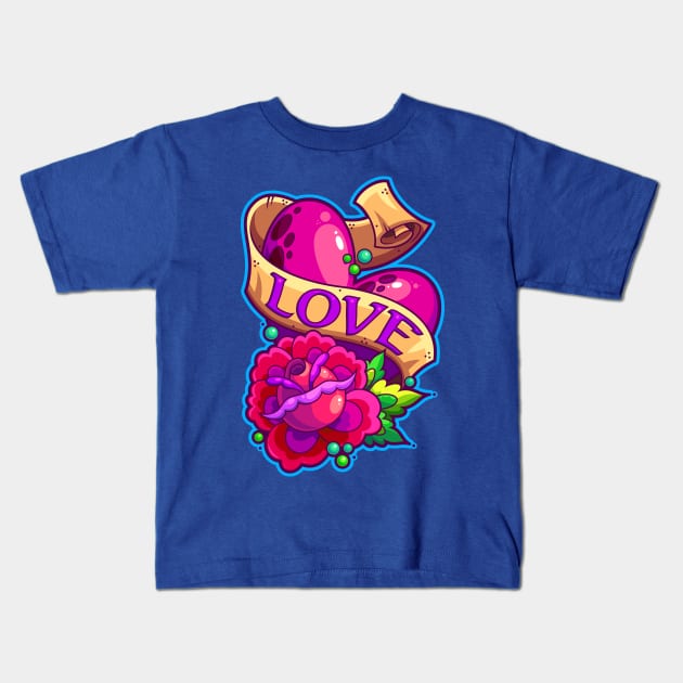 Love Tattoo Kids T-Shirt by ArtisticDyslexia